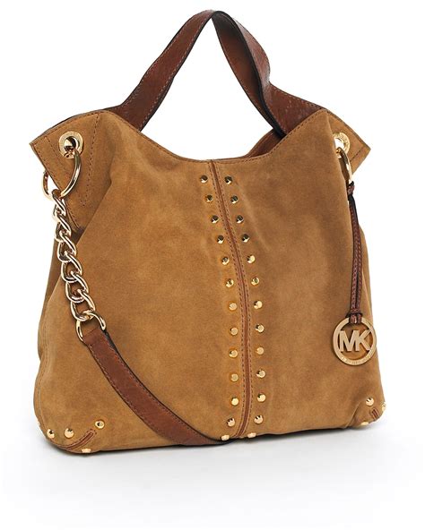 michael kors brown square purse|brown suede Michael Kors handbags.